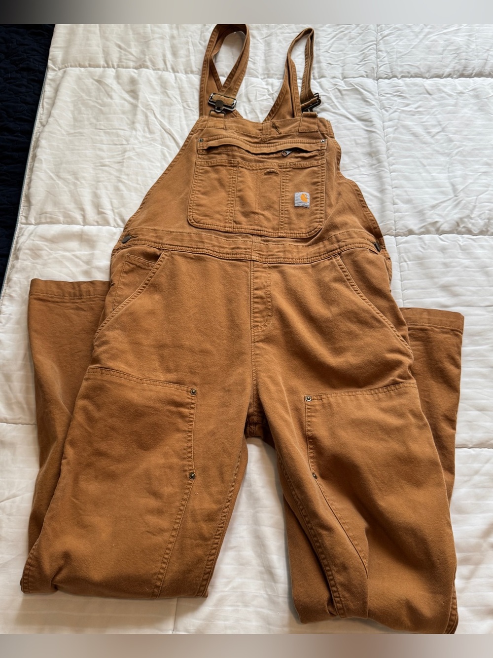 Carhartt Women's Brown/Tan Canvas Overalls